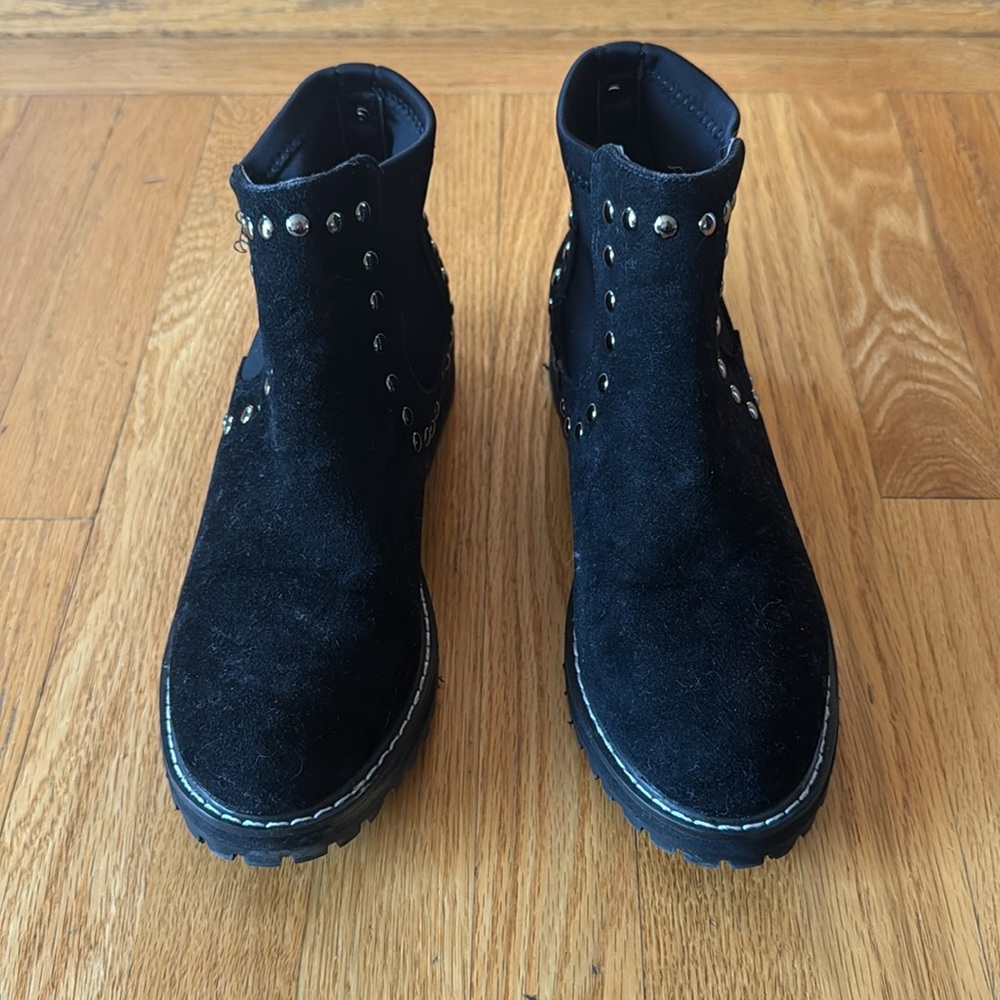 Black suede booties